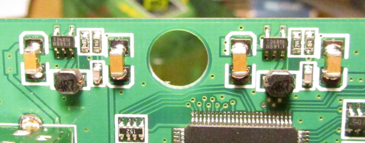 PCB, 3.3V and 1.5V voltage regulators
